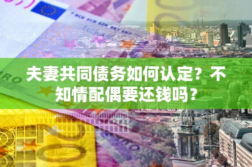 北京夫妻共同债务如何认定？不知情配偶要还钱吗？